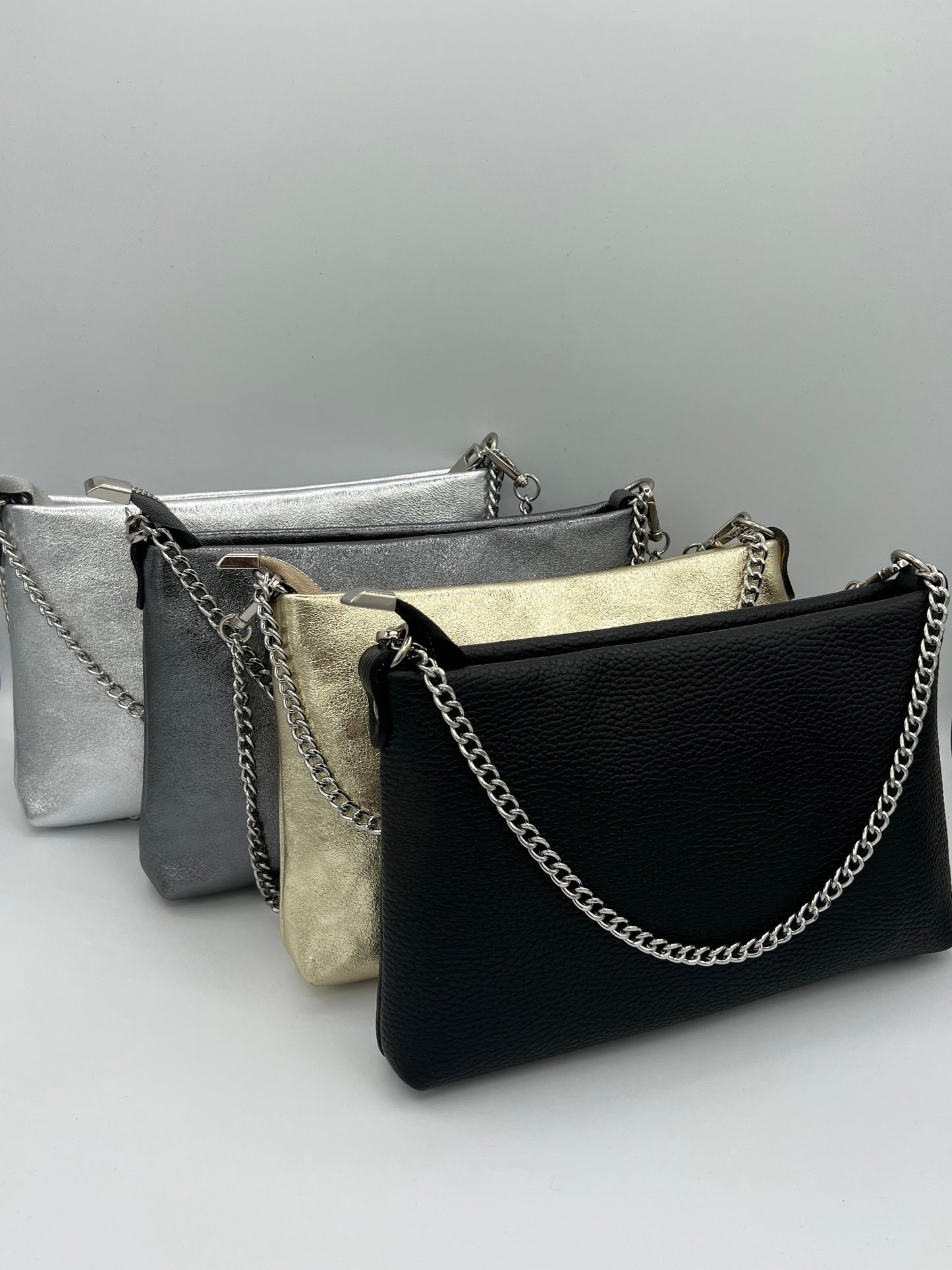 Nyla Leather Chain Clutch / Crossbody -