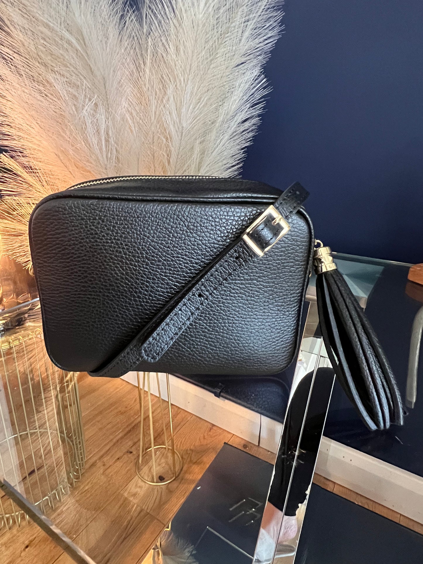 Belle Leather Crossbody Camera Bag