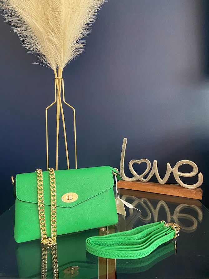 Olive - Envelope style clutch/ shoulder bag